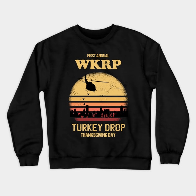 Wkrp Turkey Drop Crewneck Sweatshirt by Christyn Evans